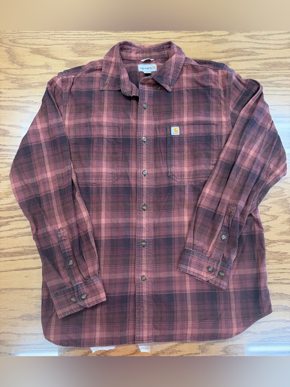 Carhartt Relaxed Fit Flannel Shirt Purple Plaid L 23x30 - 103820 224 2019